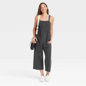 Women's Plus Size Utility Cropped Jumpsuit - Universal Thread Gray 3X